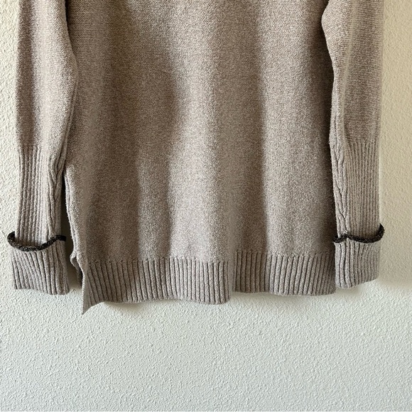 Democracy Women’s Knit Sweater Sz Medium Beige Cozy Grandpa Boho Fall Lagenlook - Picture 4 of 12